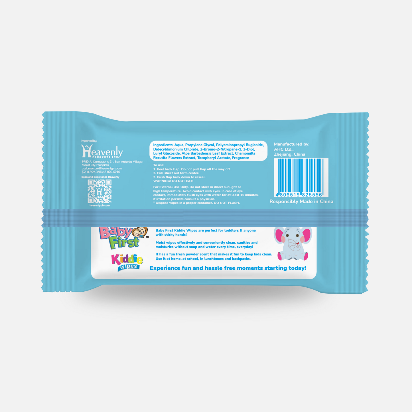 Baby First Kiddie Wipes 20 Sheets Fresh Powder Scent 3+1 Pack (80 Sheets)