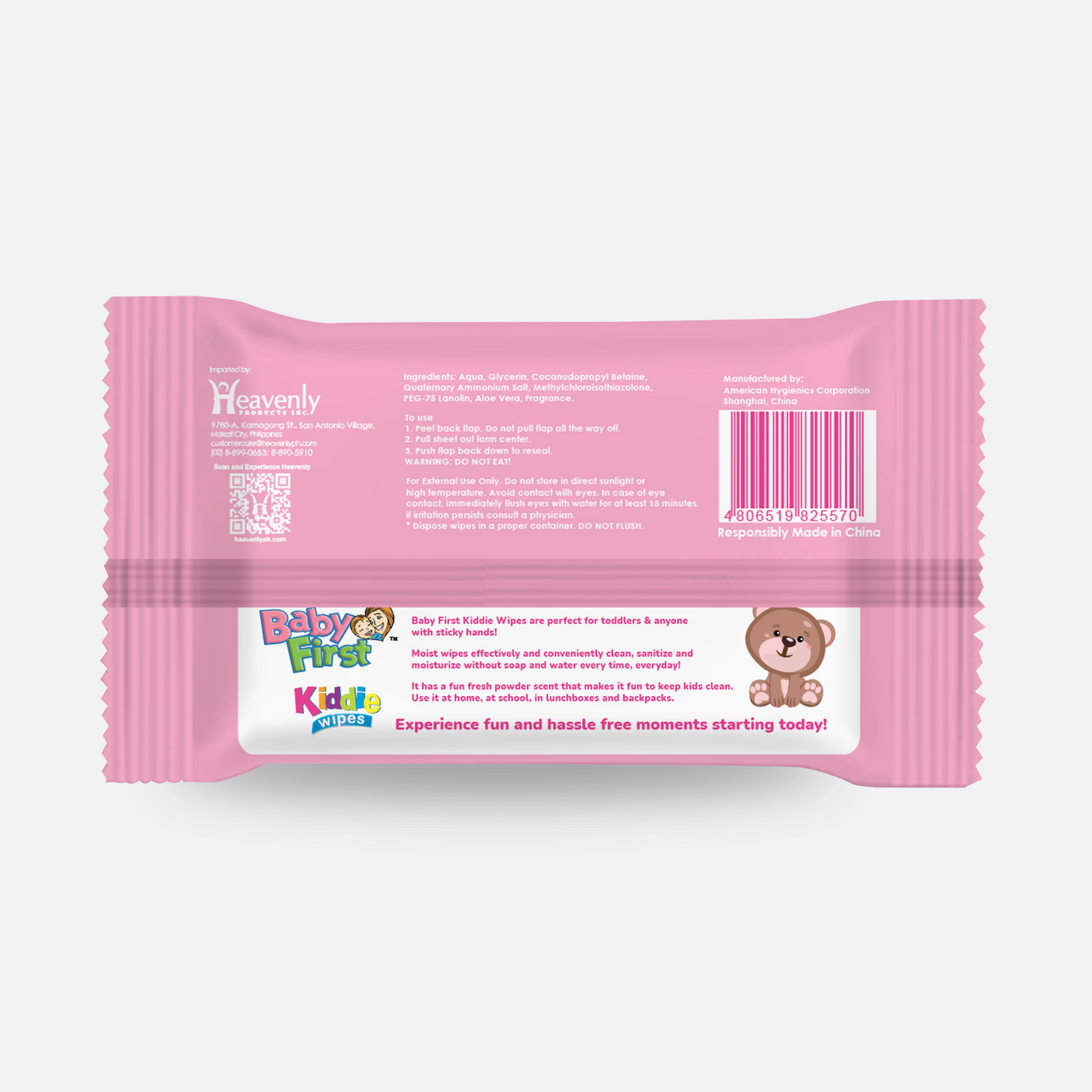 First Kiddie Wipes 60 Sheets Strawberry Scent 2 Packs + 20 Sheets (140 Sheets)