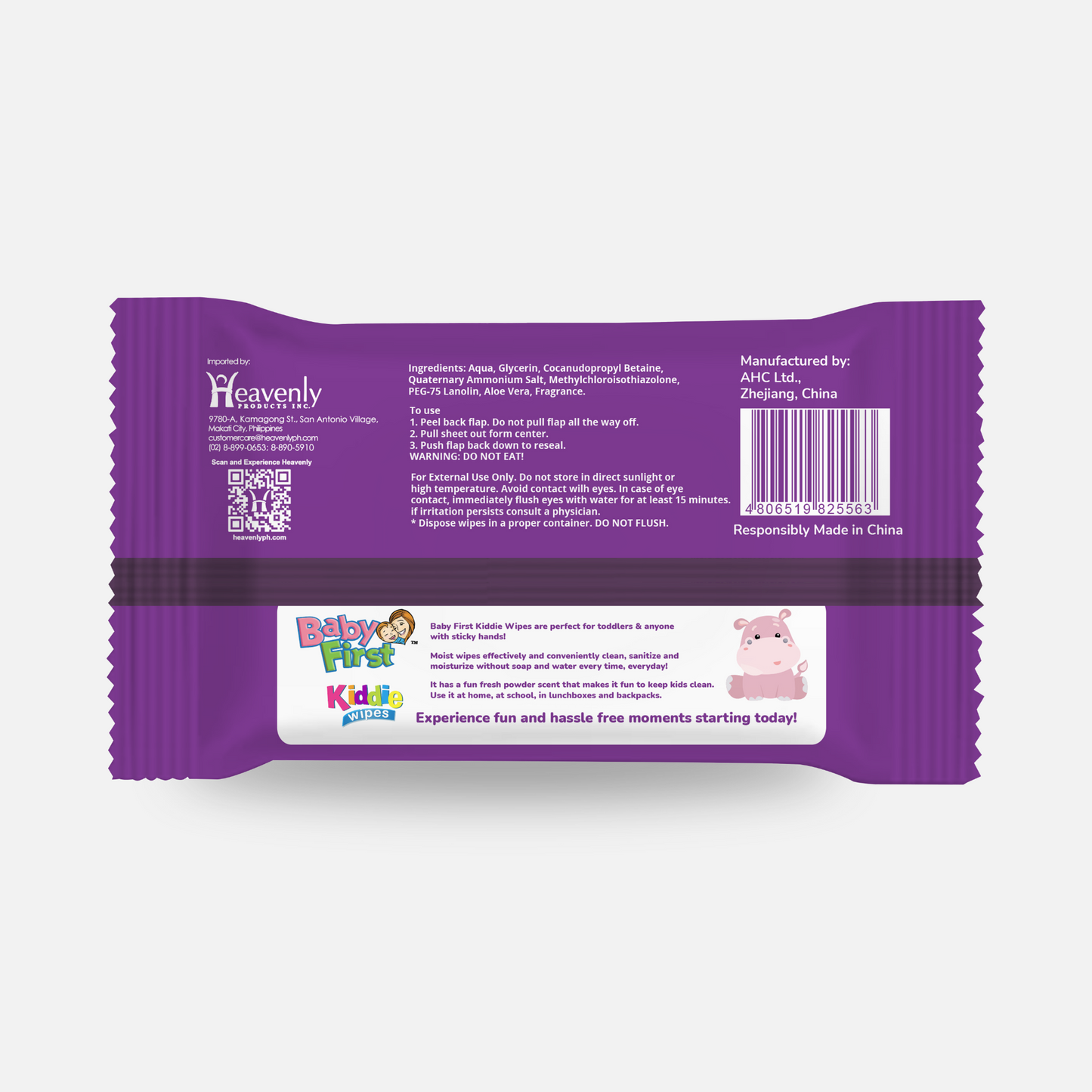 Baby First Kiddie Wipes 20 Sheets Mixed Berries Scent 3+1 Pack (80 Sheets)