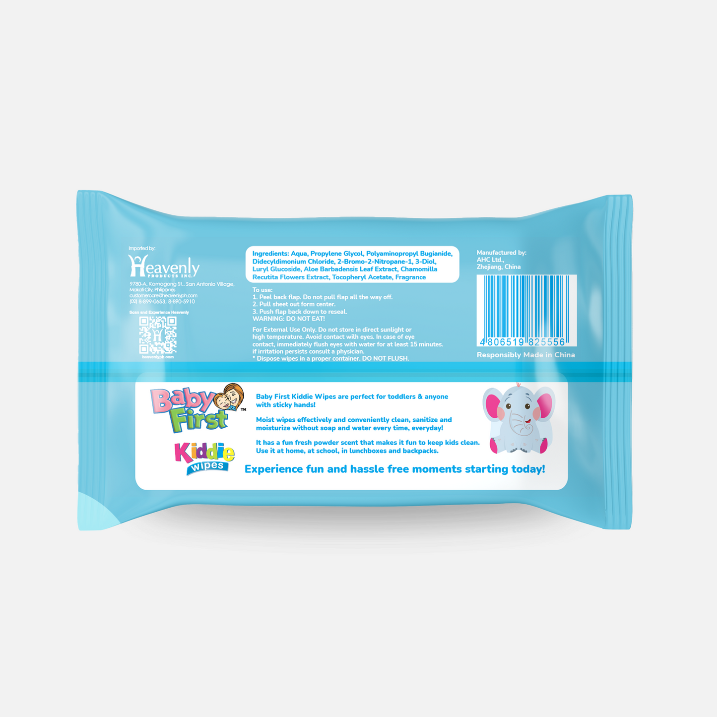Baby First Kiddie Wipes 60 Sheets Fresh Powder Scent 4+2 Packs (360 Sheets)