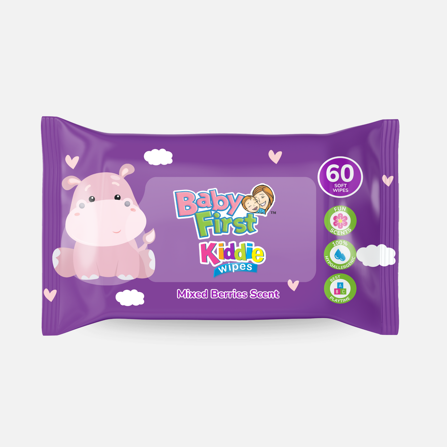 Baby First Kiddie Wipes 60 Sheets All Scents 4+2 Packs (360 Sheets)