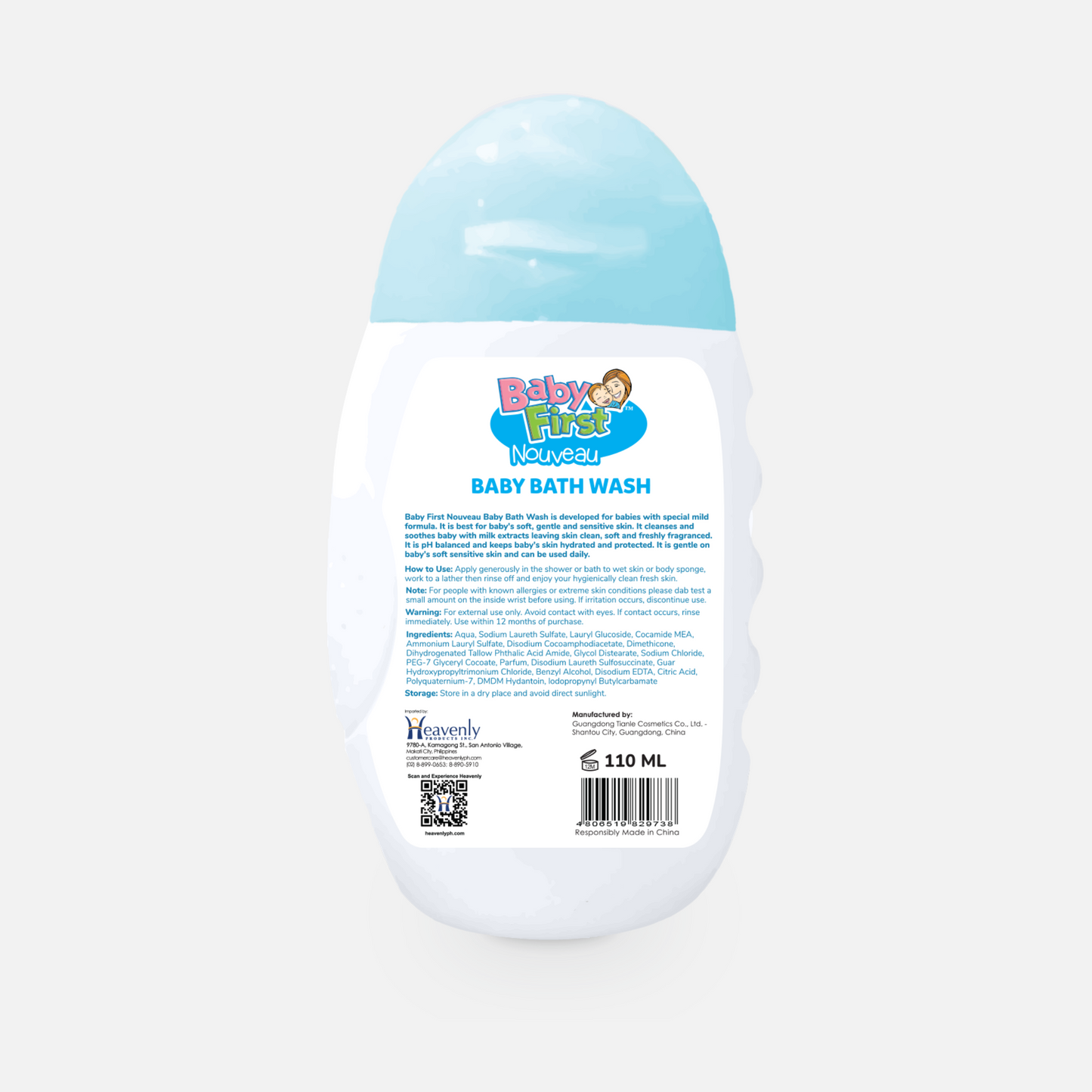 Baby First Nouveau Baby Bath Wash 110ml Aloe Vera and Vitamin E Scent 2 Bottles + Milk Scent