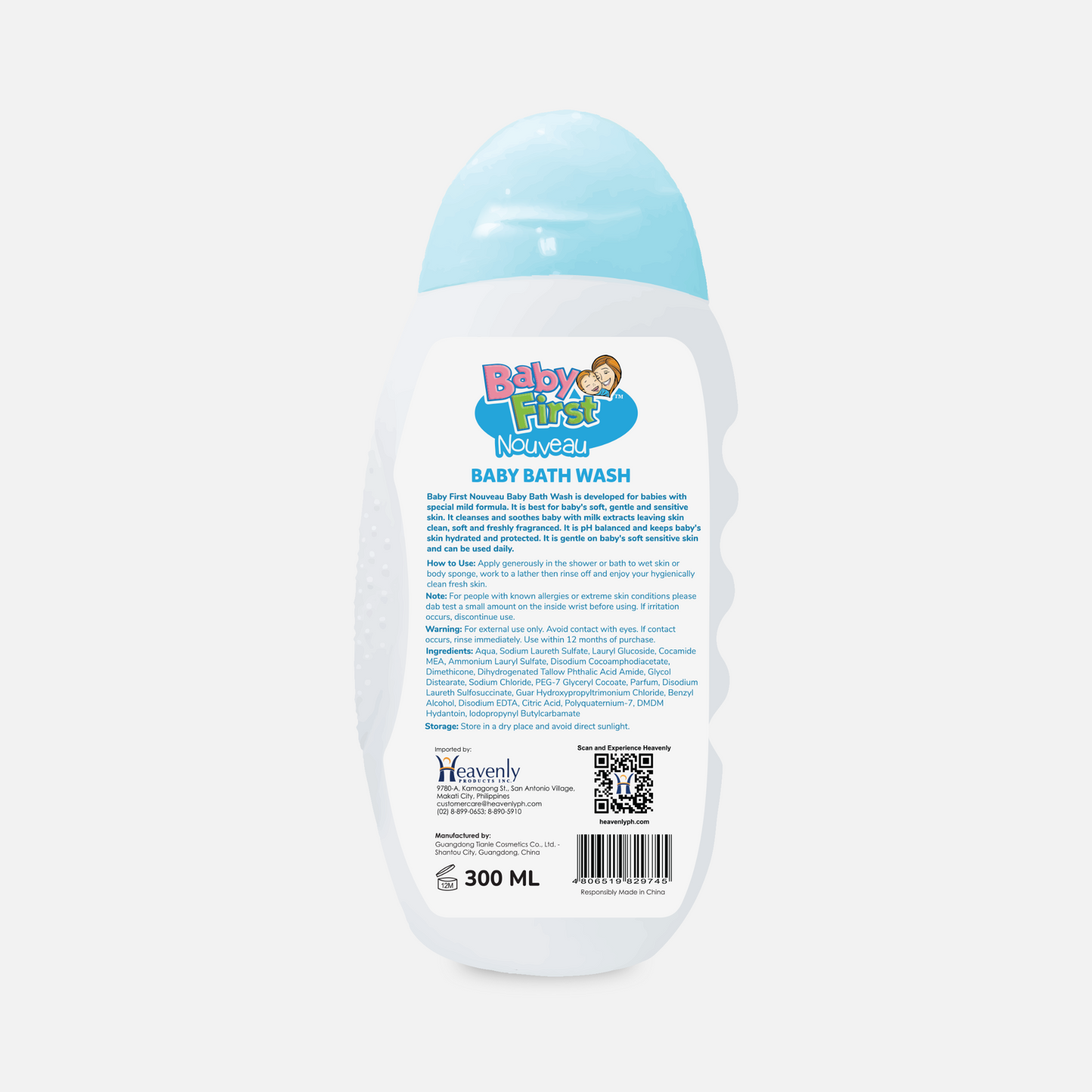 Baby First Nouveau Baby Bath Wash 300ml Milk Scent