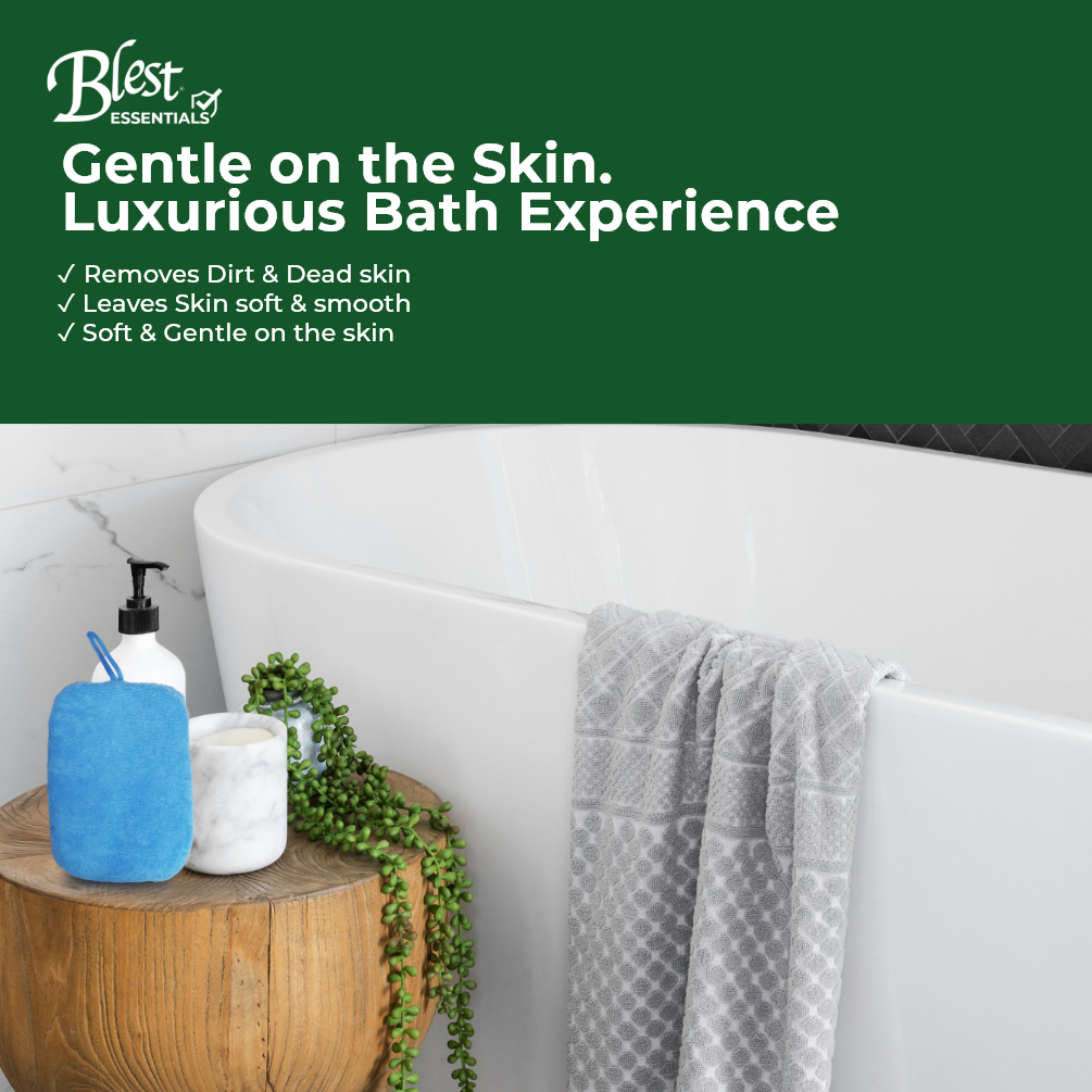 Blest Essentials Bath Sponge Cotton Towel by 2s