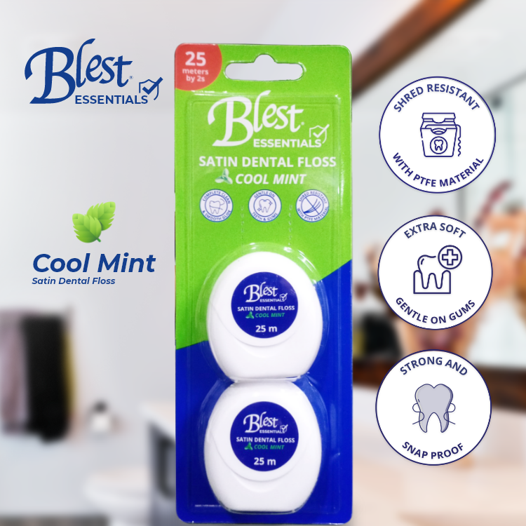 Blest Dental Floss Satin Cool Mint - 25 Meters x 2 Rolls