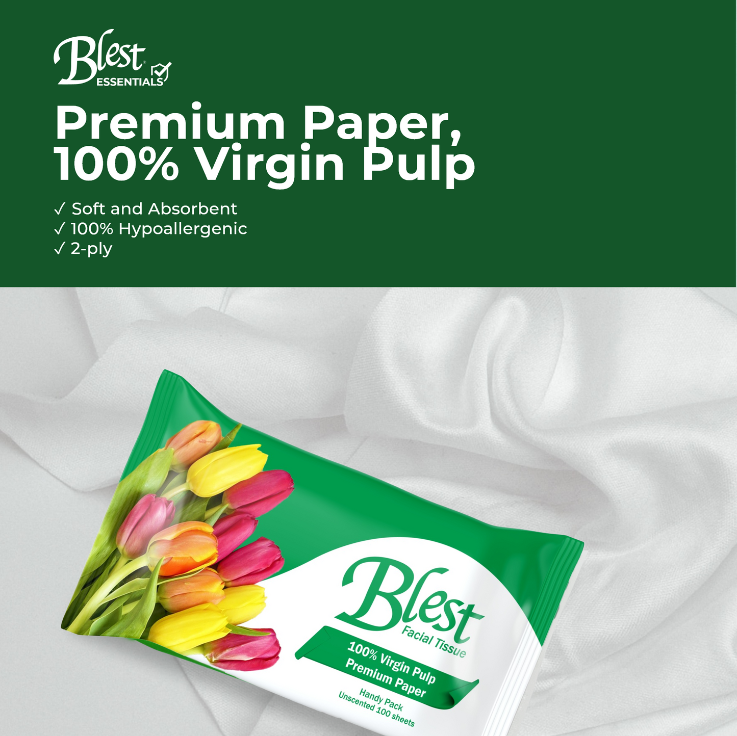 Blest Facial Tissue Handy Pack 2 Ply 70 Pulls