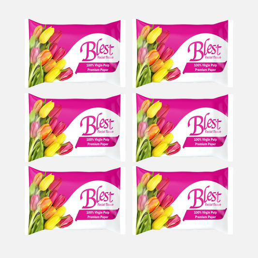 Blest Facial Tissue Pop-up 2 Ply 40 Pulls x 8 Packs (320 Pulls)
