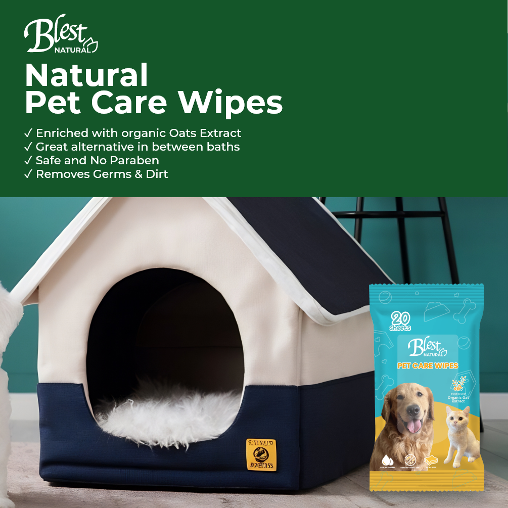 Blest Natural Pet Care Wipes 20 Sheets 2+1 (60 Sheets)