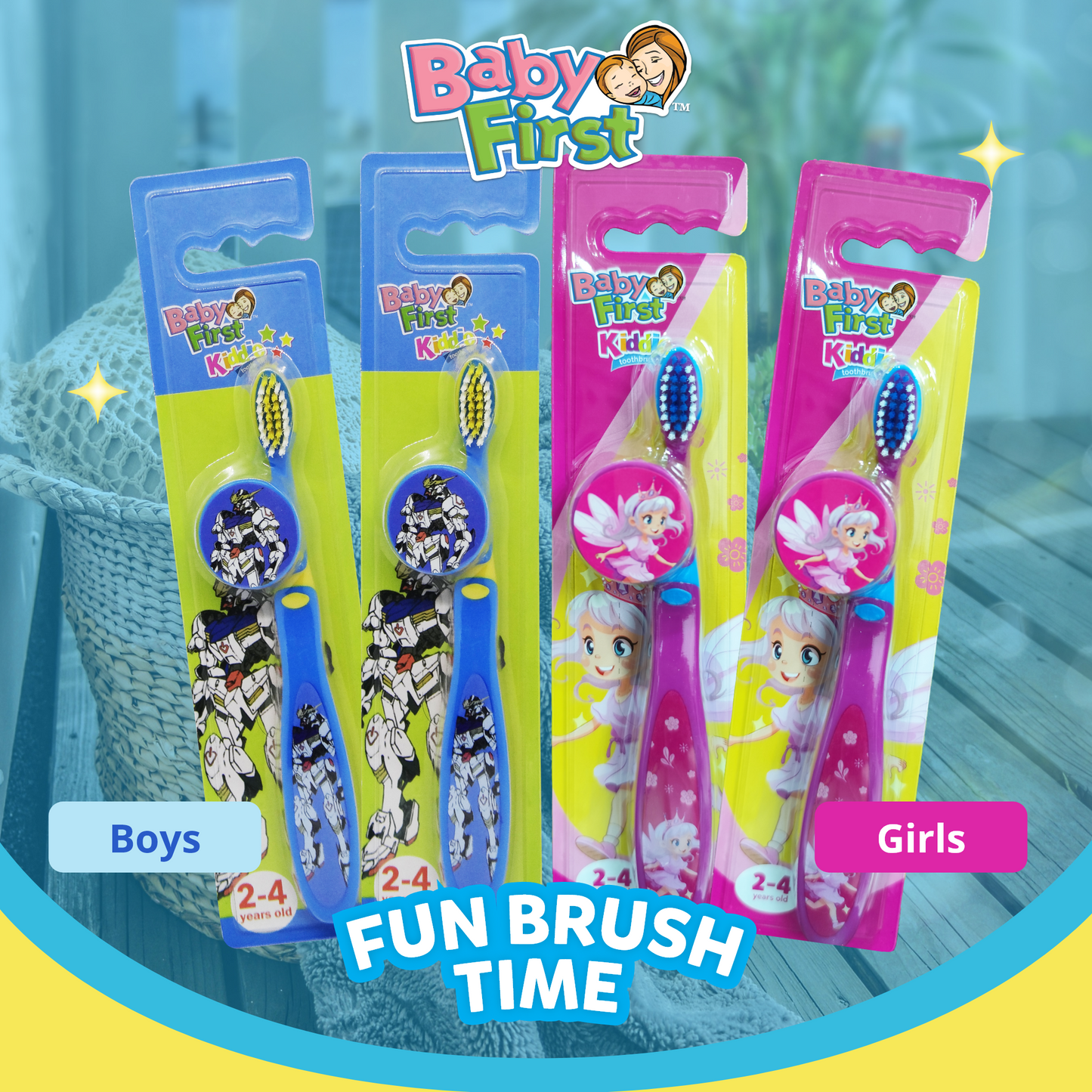Baby First Kiddie Toothbrush 2-4 Years Old - Tweenies