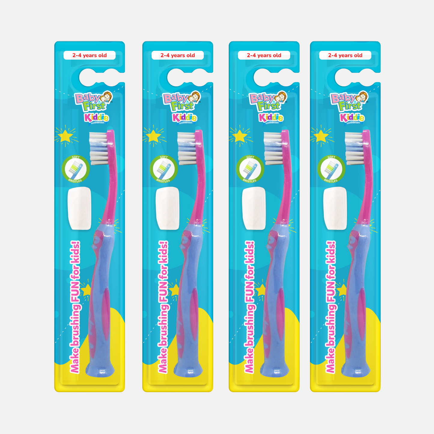 Baby First Kiddie Toothbrush 2-4 Years Old -Penguin 3+1 Pack