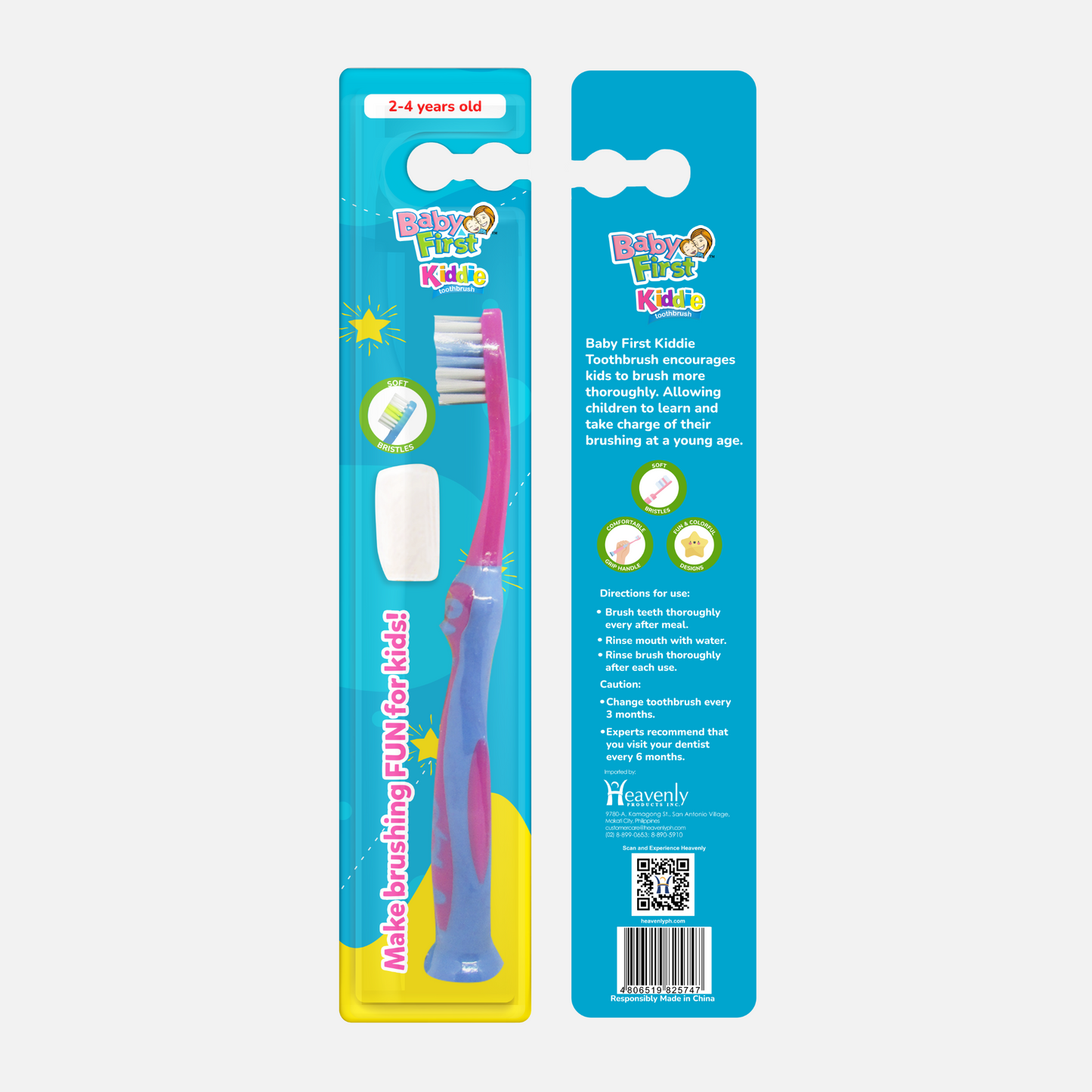 Baby First Kiddie Toothbrush 2-4 Years Old -Penguin 2 Packs