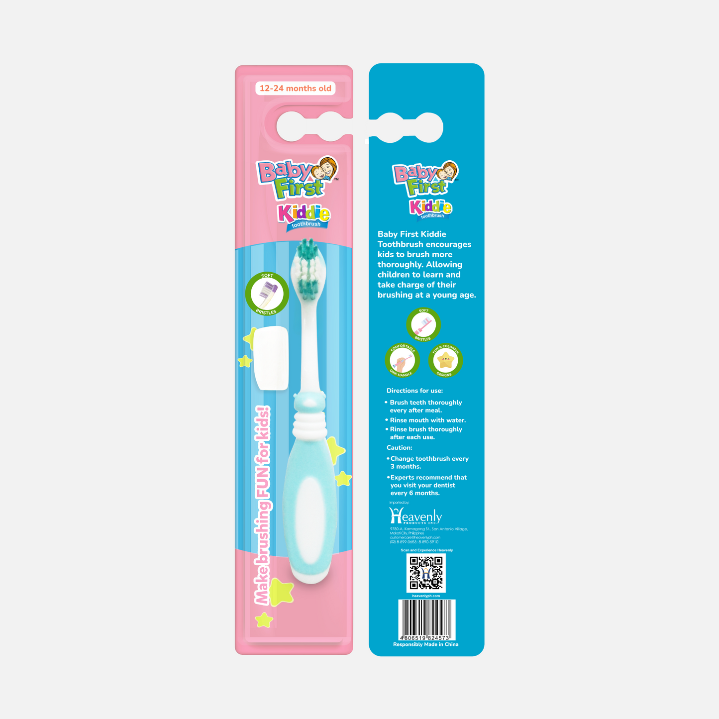 Baby First Kiddie Toothbrush 12-24 Months Old - Lady Bug
