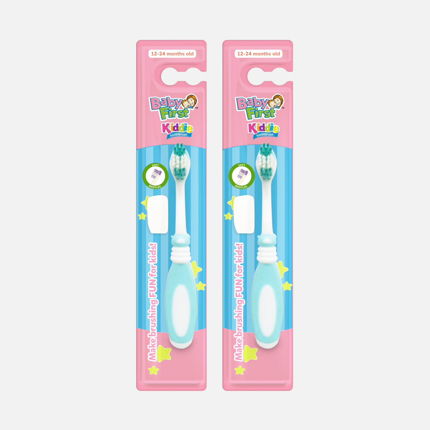 Baby First Kiddie Toothbrush 12-24 Months Old - Lady Bug 2 Packs