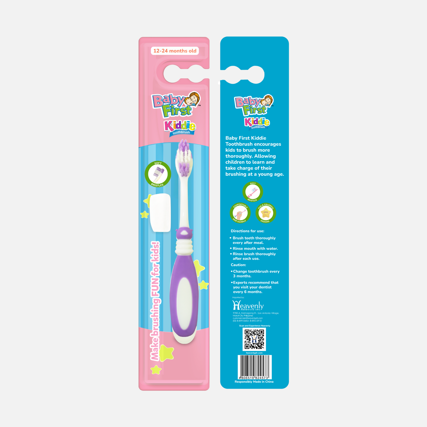 Baby First Kiddie Toothbrush 12-24 Months Old - Lady Bug