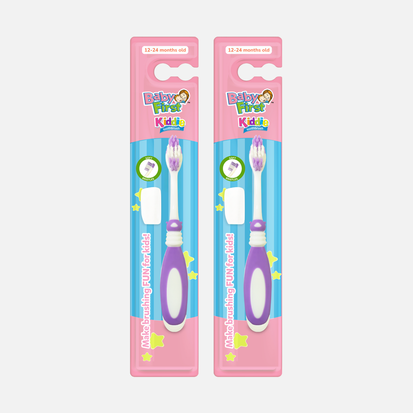 Baby First Kiddie Toothbrush 12-24 Months Old - Lady Bug 2 Packs