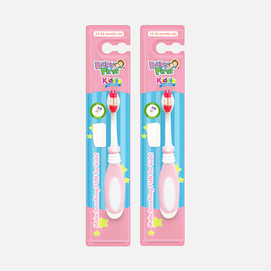 Baby First Kiddie Toothbrush 12-24 Months Old - Lady Bug 2 Packs