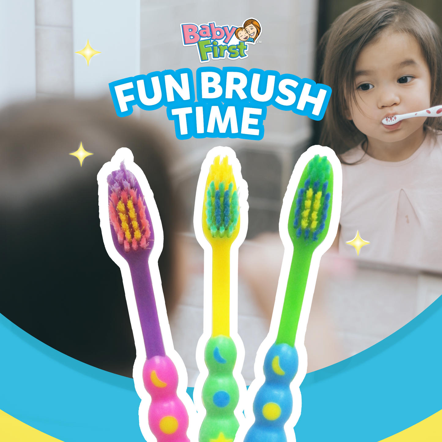 Baby First Kiddie Toothbrush 2-4 Years Old - Caterpillar Star 3+1 Pack