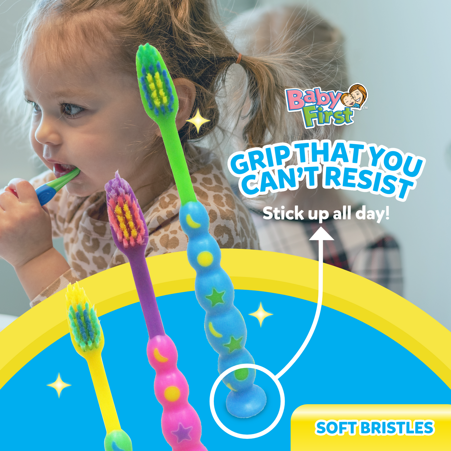 Baby First Kiddie Toothbrush 2-4 Years Old - Caterpillar Star 3+1 Pack