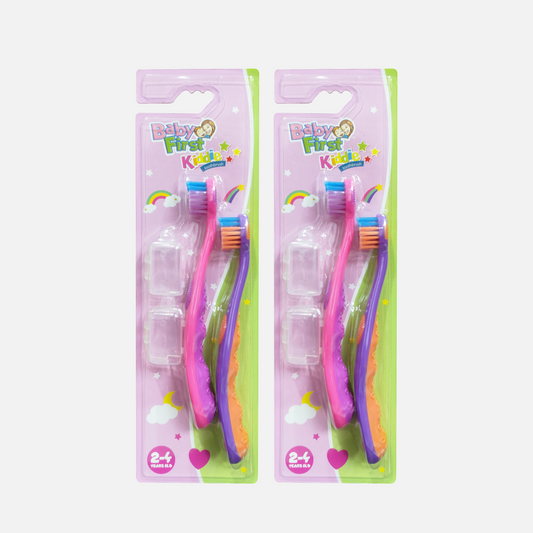 Baby First Kiddie Toothbrush 2-4 Years Old - 2 Pieces in 1 Pack x 2 Packs