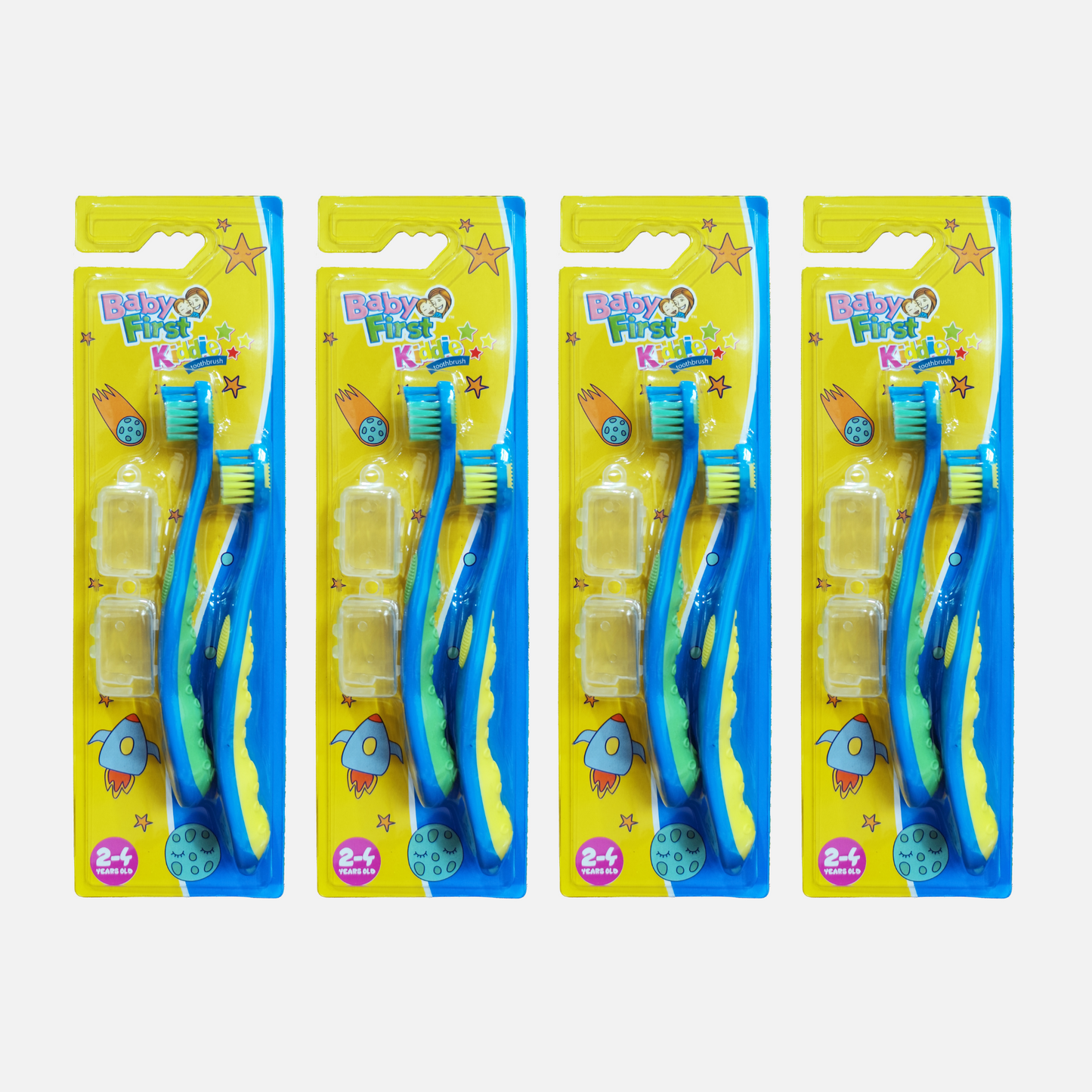 Baby First Kiddie Toothbrush 2-4 Years Old - 2 Pieces in 1 Pack x 4 Packs