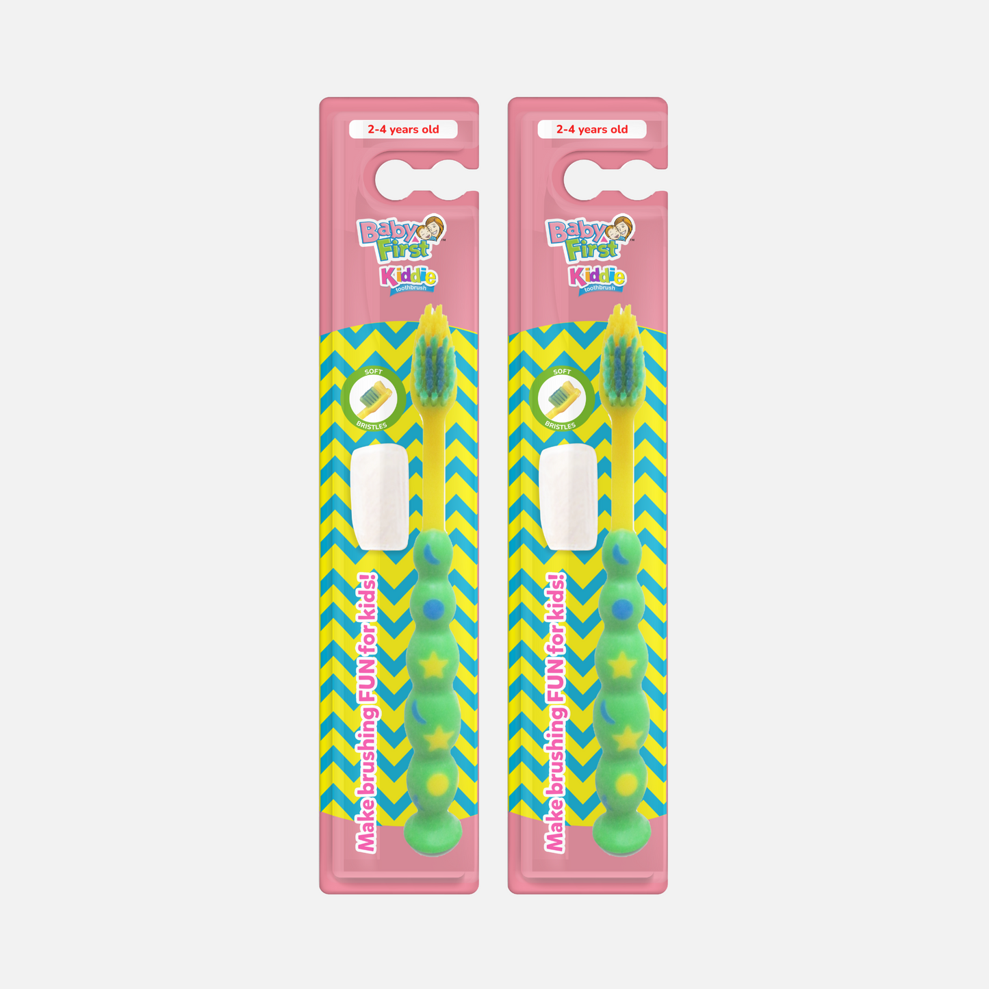 Baby First Kiddie Toothbrush 2-4 Years Old - Caterpillar Star 2 Packs