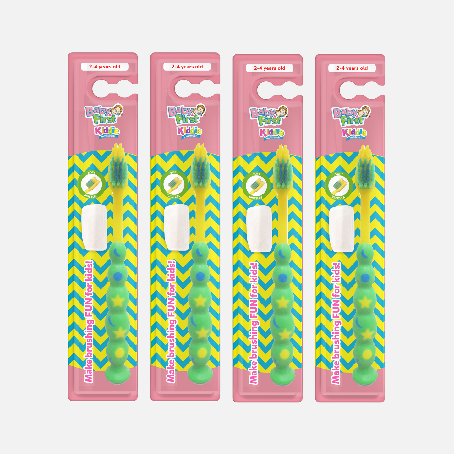 Baby First Kiddie Toothbrush 2-4 Years Old - Caterpillar Star 3+1 Pack