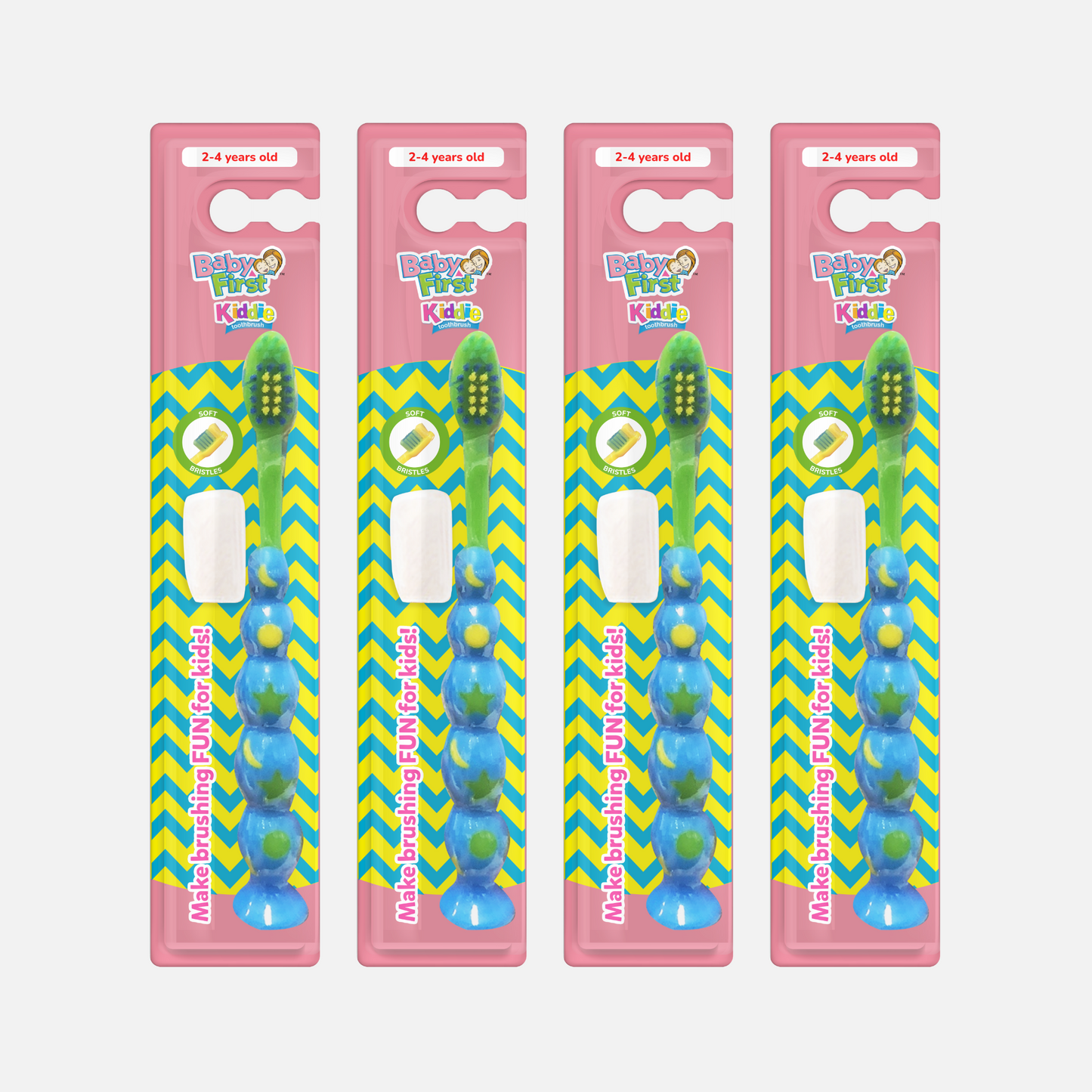 Baby First Kiddie Toothbrush 2-4 Years Old - Caterpillar Star 3+1 Pack