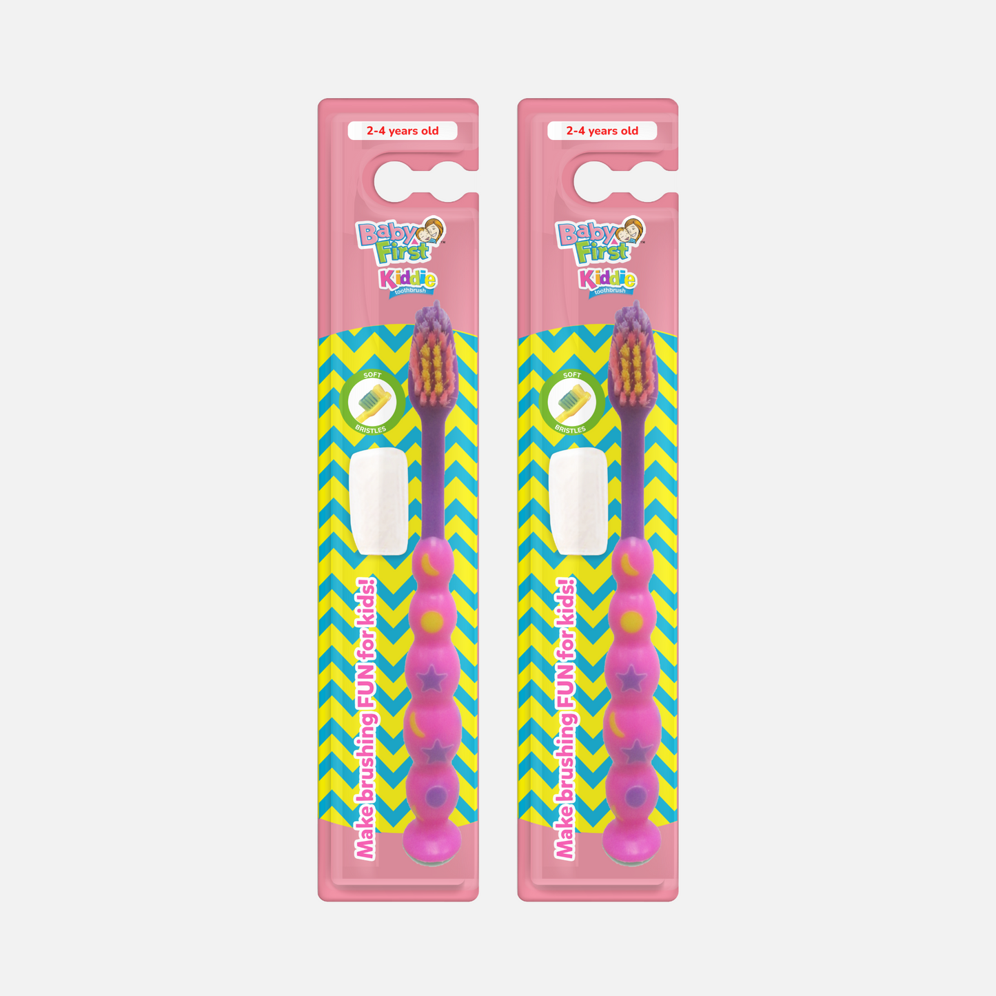 Baby First Kiddie Toothbrush 2-4 Years Old - Caterpillar Star 2 Packs