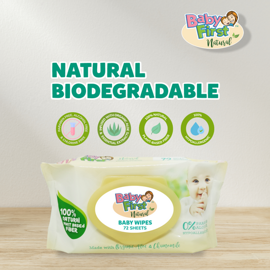 Baby First Natural Baby Wipes 72 Sheets