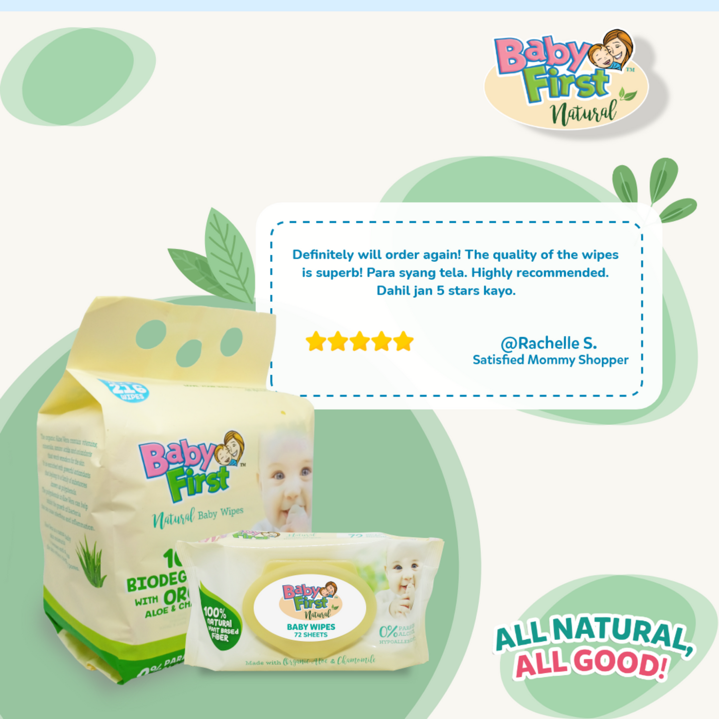 Baby First Natural Baby Wipes 30 Sheets