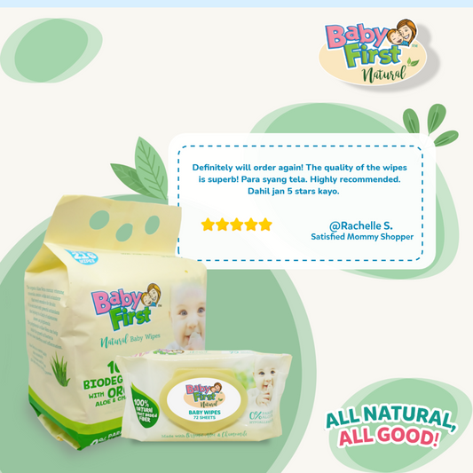 Baby First Natural Baby Wipes 72 Sheets 5+1 Pack (432 Sheets)