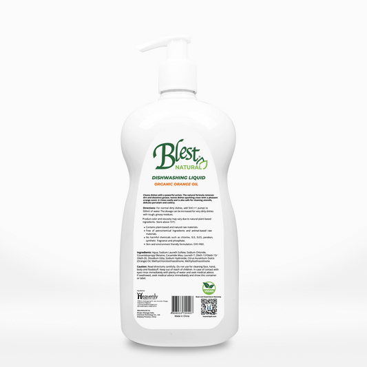 Blest Natural Dishwashing Liquid - Organic Orange Oil 500ml  3 Bottles