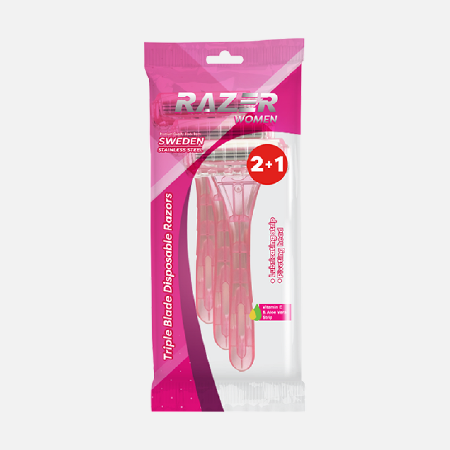 Razer Womens Triple Blade Pivot Head Disposable Razor 2+1