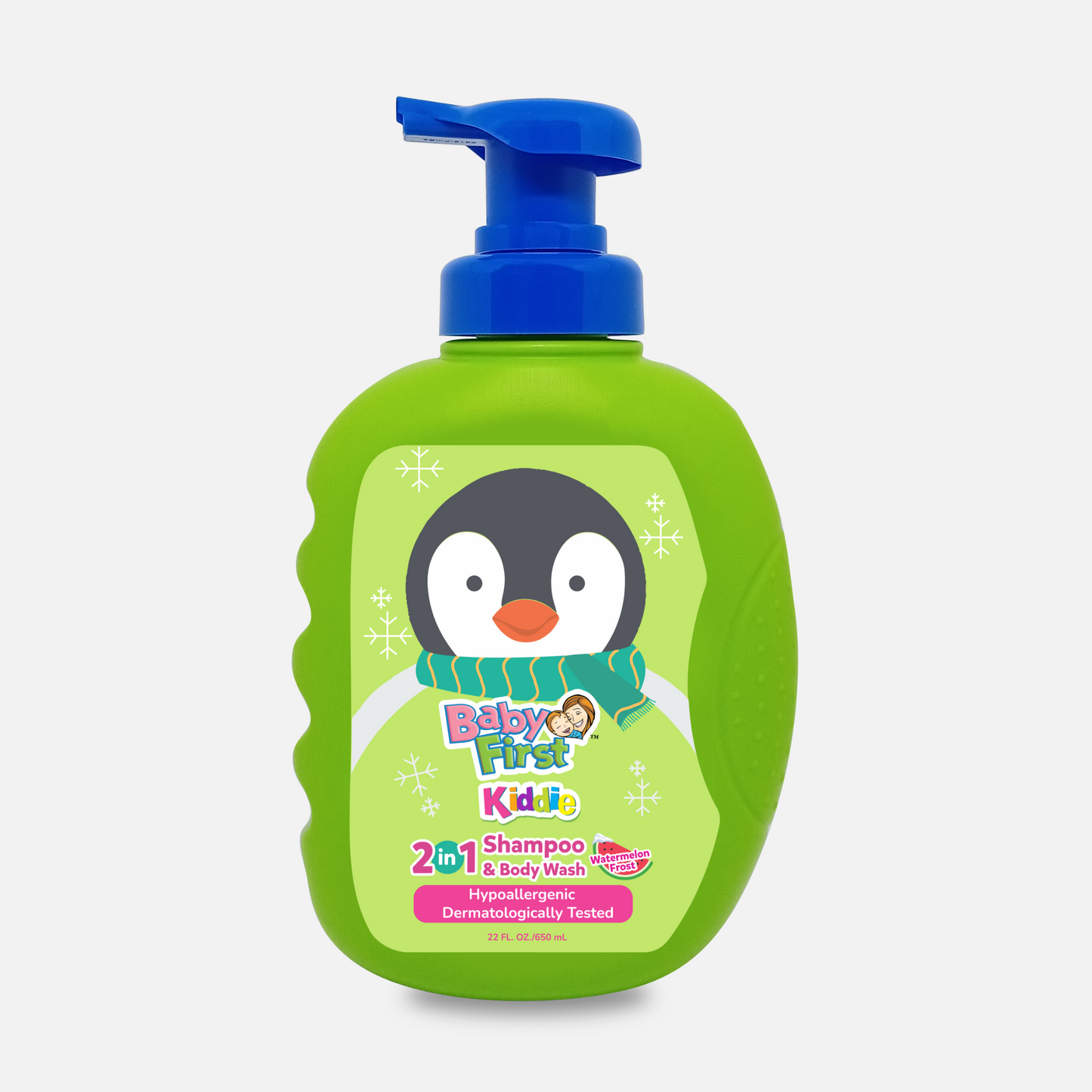 Baby First Kiddie Arctic 2in1 Shampoo and Body Wash 650ml Watermelon Frost Scent + 500ml Refill