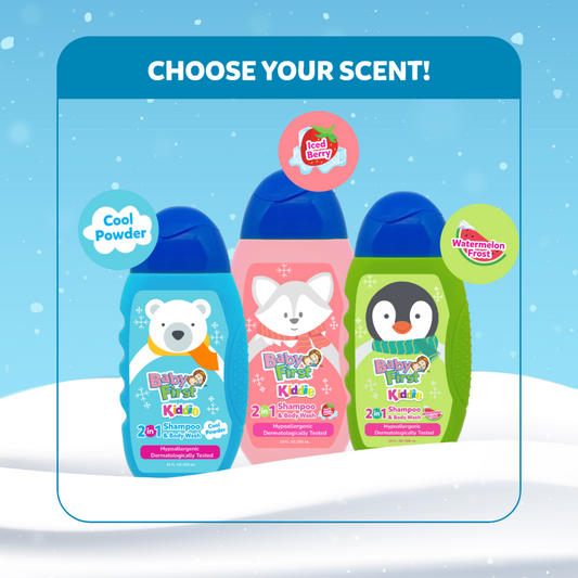 Baby First Kiddie Arctic 2in1 Shampoo and Body Wash 500ml Refill Cool Powder Scent