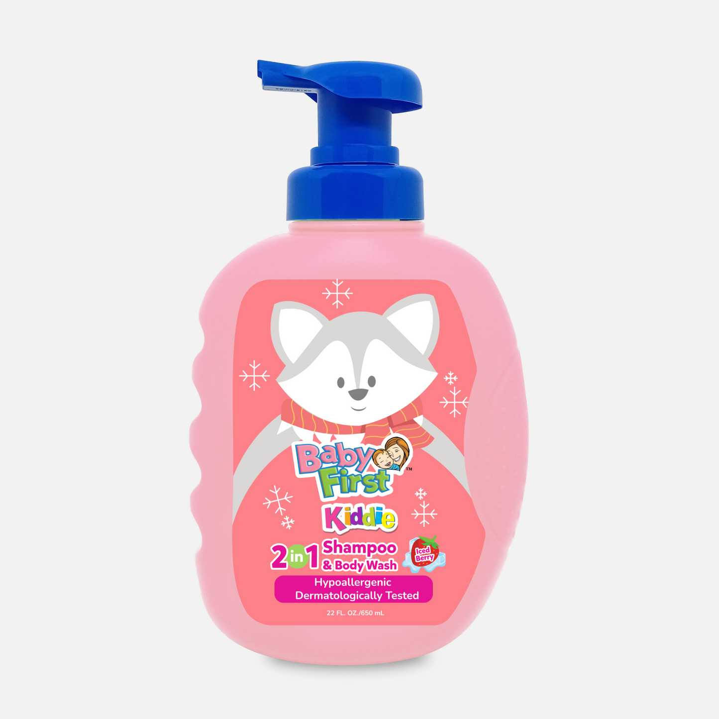 Baby First Kiddie Arctic 2in1 Shampoo and Body Wash 650ml Iced Berry Scent + 500ml Refill