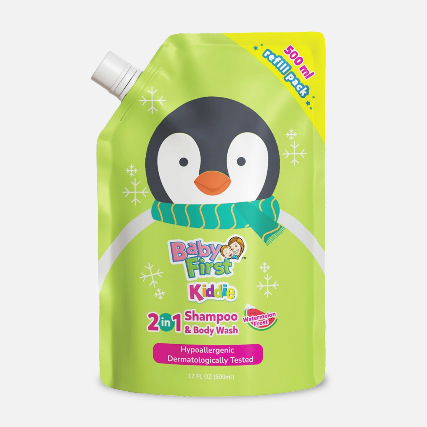 Baby First Kiddie Arctic 2in1 Shampoo and Body Wash 500ml Refill Watermelon Frost Scent