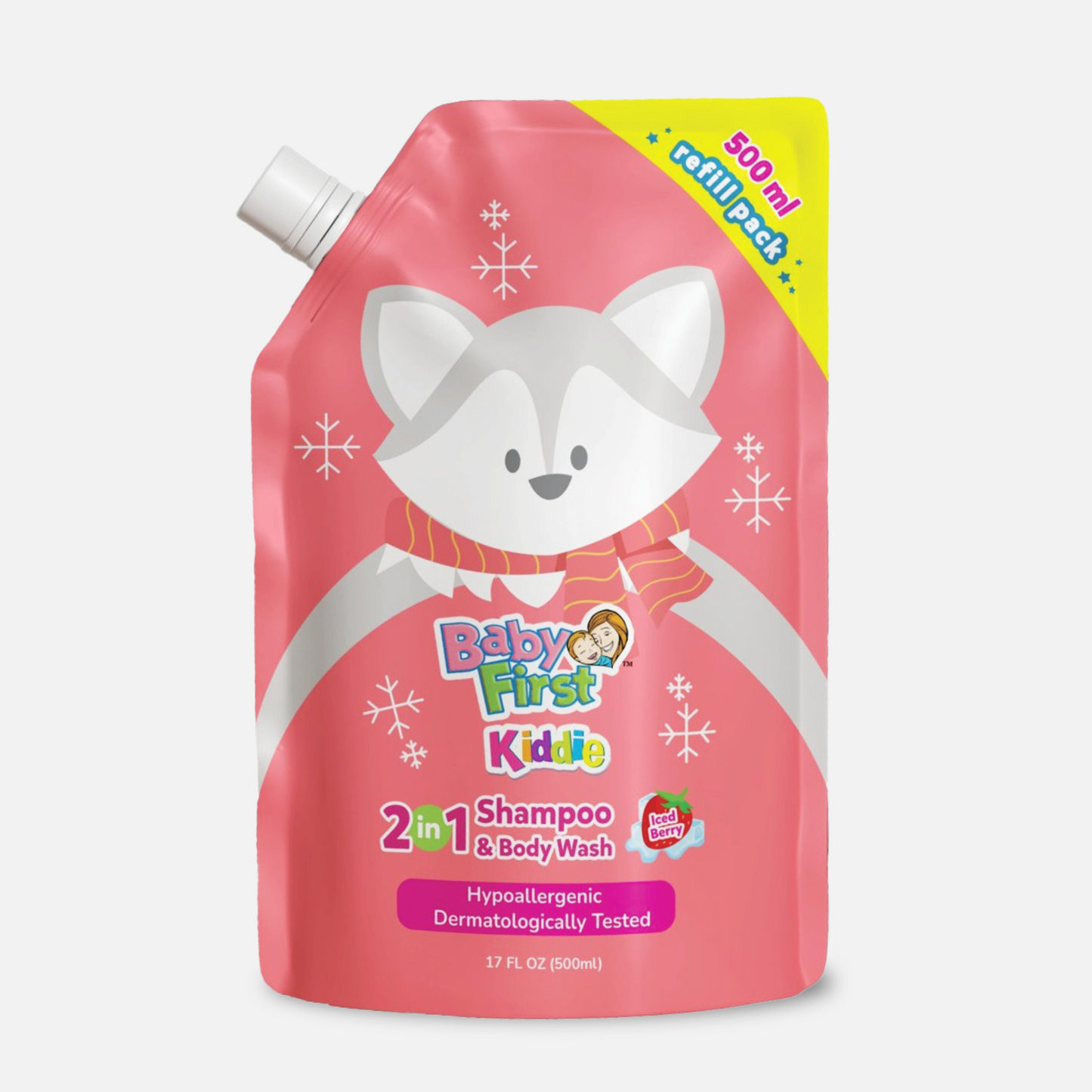Baby First Kiddie Arctic 2in1 Shampoo and Body Wash 650ml Iced Berry Scent + 500ml Refill