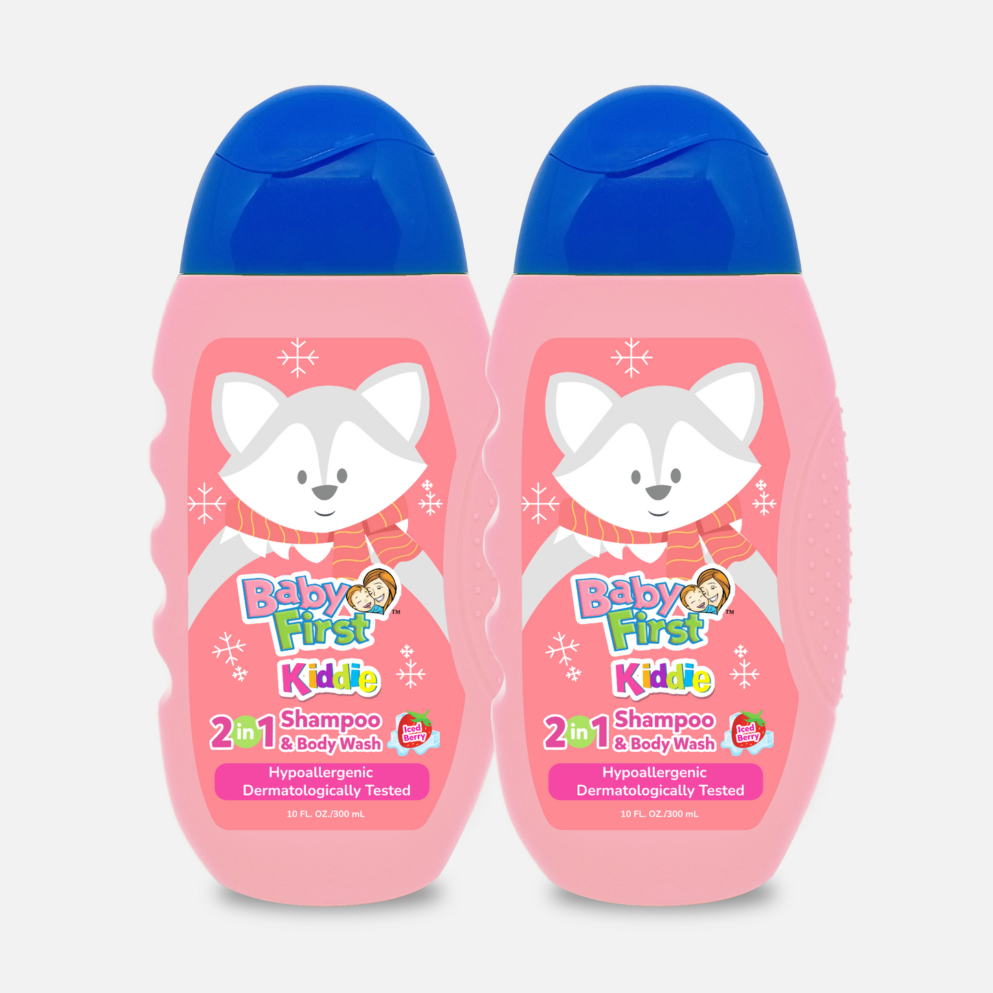 Baby First Kiddie Arctic 2in1 Shampoo and Body Wash 300ml Iced Berry 2 Bottles