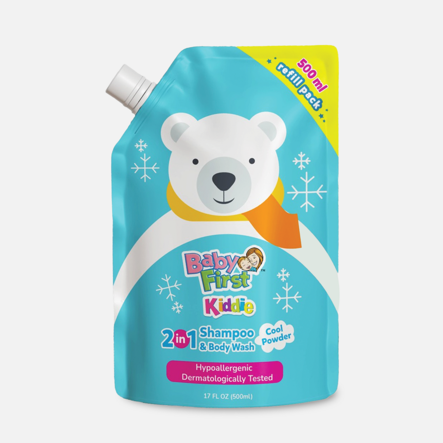 Baby First Kiddie Arctic 2in1 Shampoo and Body Wash 650ml Cool Powder Scent + 500ml Refill