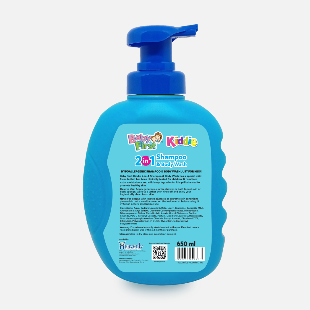 Baby First Kiddie Arctic 2in1 Shampoo and Body Wash 650ml Cool Powder Scent + 500ml Refill