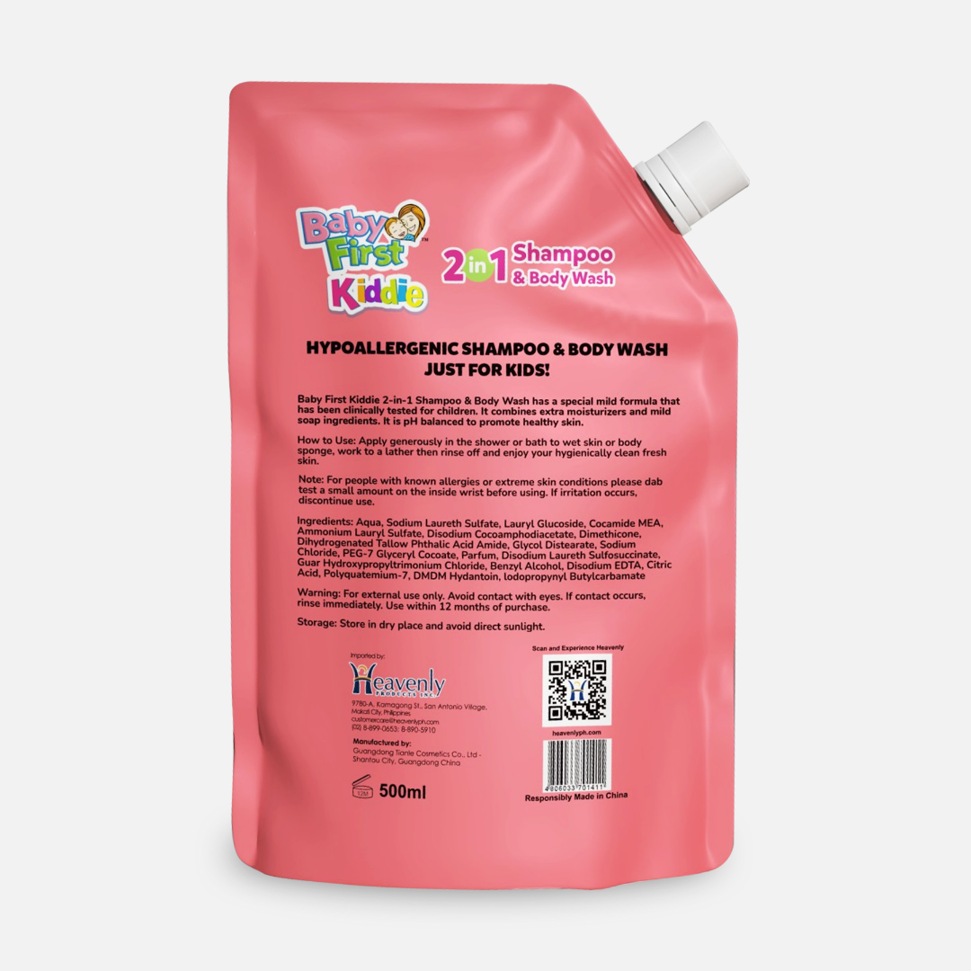 Baby First Kiddie Arctic 2in1 Shampoo and Body Wash 650ml Iced Berry Scent + 500ml Refill