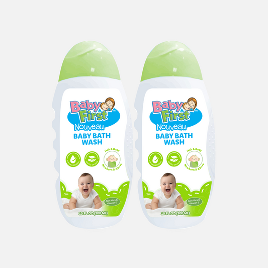 Baby First Nouveau Baby Bath Wash 300ml Aloe Vera & Vitamin E Scent 2 Bottles