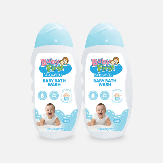 Baby First Nouveau Baby Bath Wash 300ml Milk Scent 2 Bottles
