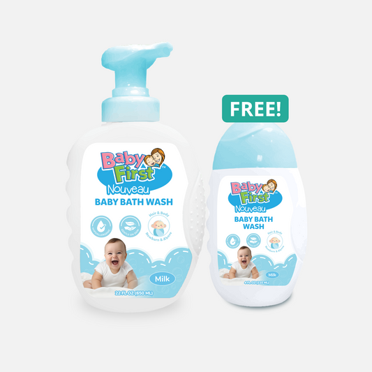Baby First Nouveau Baby Bath Wash 650ml Milk + FREE 110ml