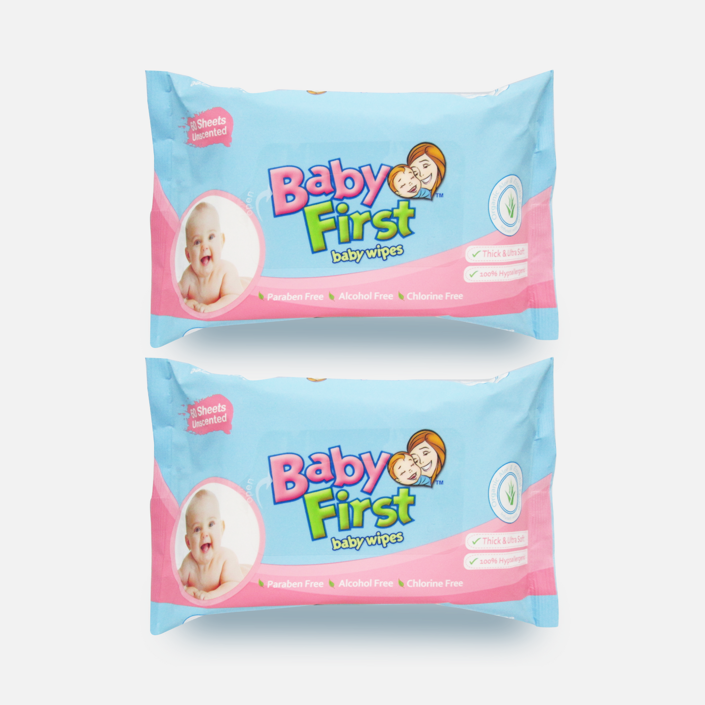 Baby First Baby Wipes 60 Sheets 2 Packs (120 Sheets)