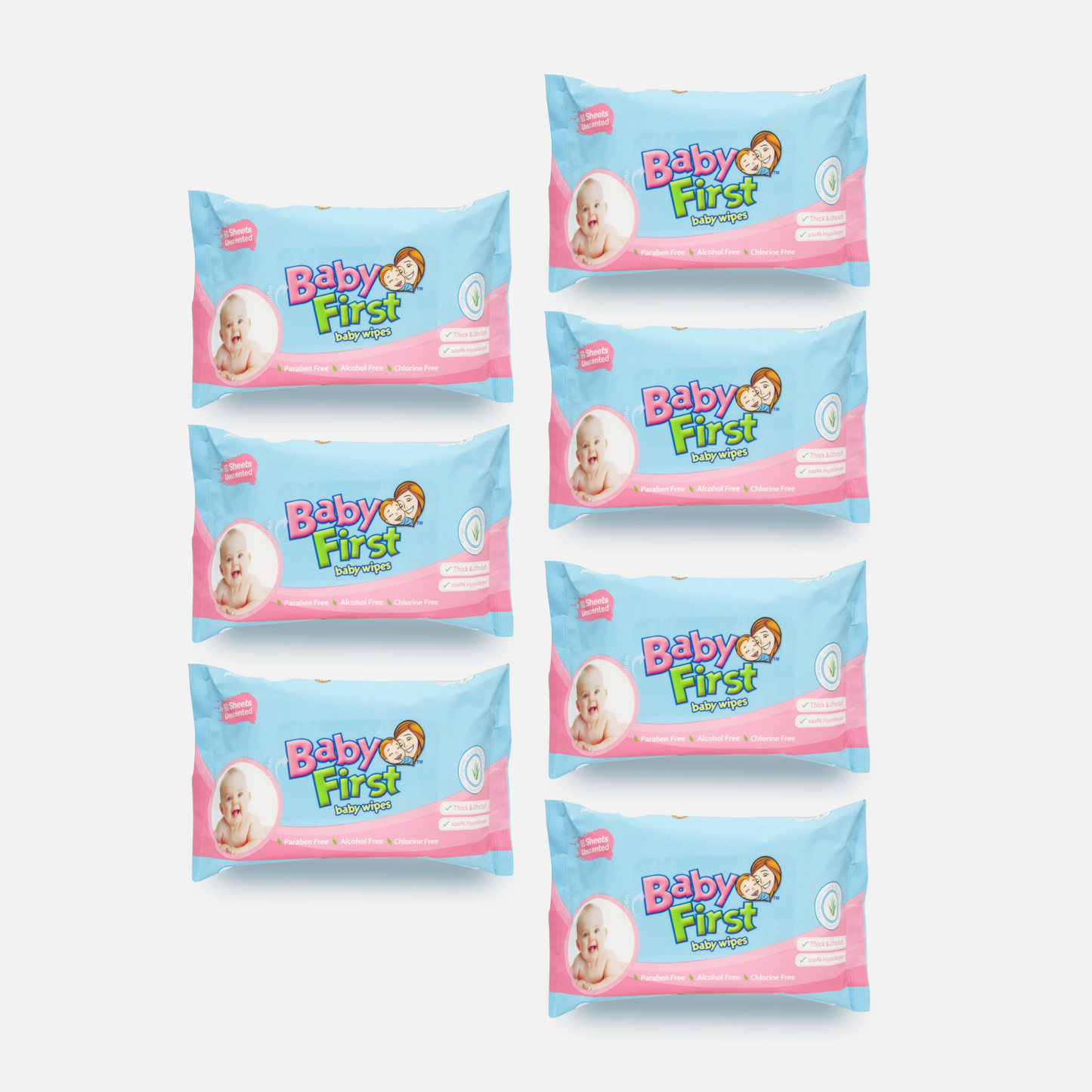 Baby First Baby Wipes 60s 5+2 Packs (420 Sheets)