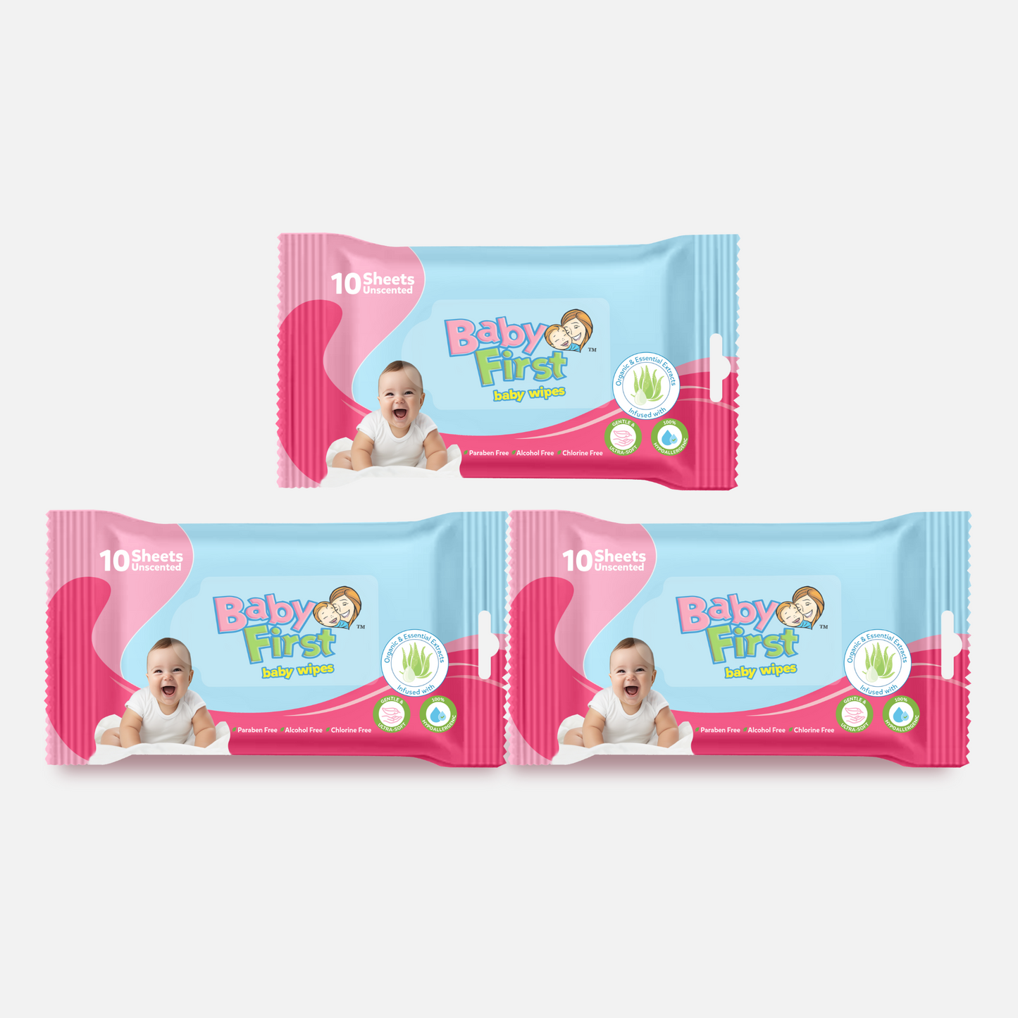 Baby First Baby Wipes 10 Sheets 3 Pack (30 Sheets)