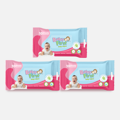 Baby First Baby Wipes 10 Sheets 3 Pack (30 Sheets)