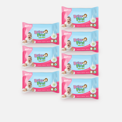 Baby First Baby Wipes 60s 5+2 Packs (420 Sheets)